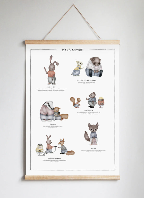 Poster Hanger in Solid Oak