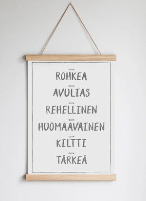 Poster Hanger in Solid Oak Dark Grey