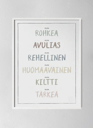 Classic White Pinewood Frame Dusty Pastel
