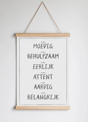 Poster Hanger in Solid Oak Dark Grey