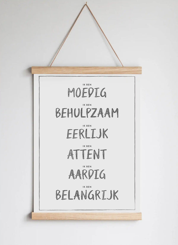 Poster Hanger in Solid Oak Dark Grey