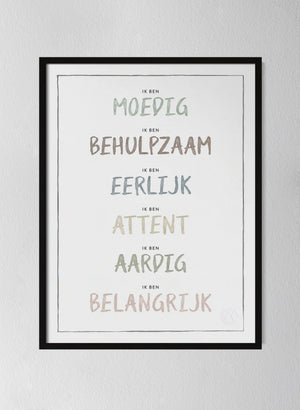 Classic Black Pinewood Frame Dusty Pastel