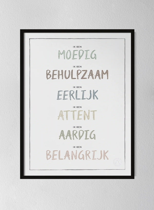 Classic Black Pinewood Frame Dusty Pastel