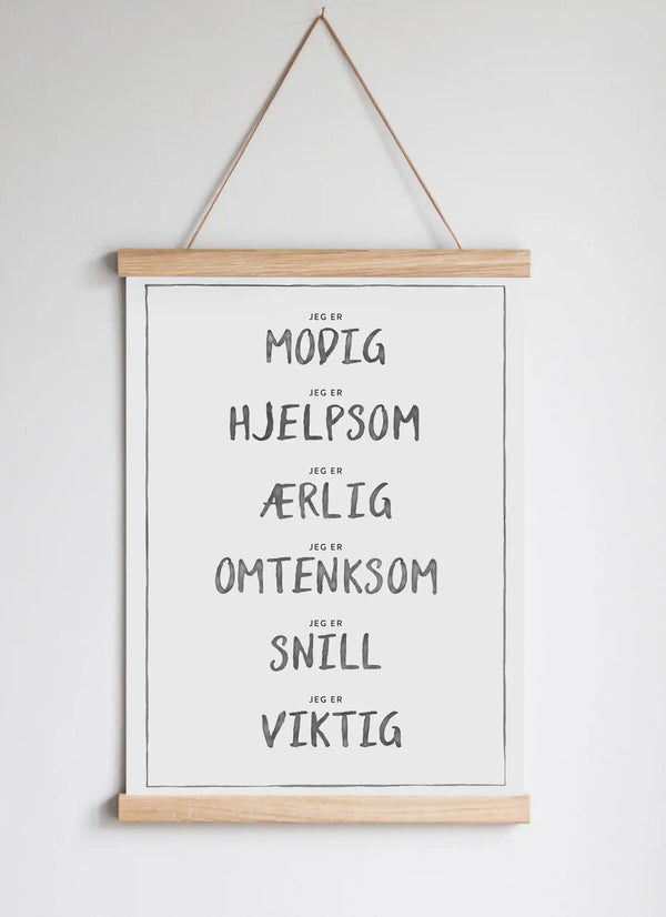 Poster Hanger in Solid Oak Dark Grey