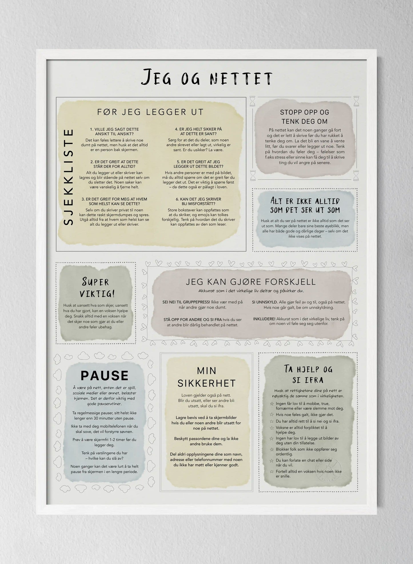 Classic White Pinewood Frame Soft Pastel