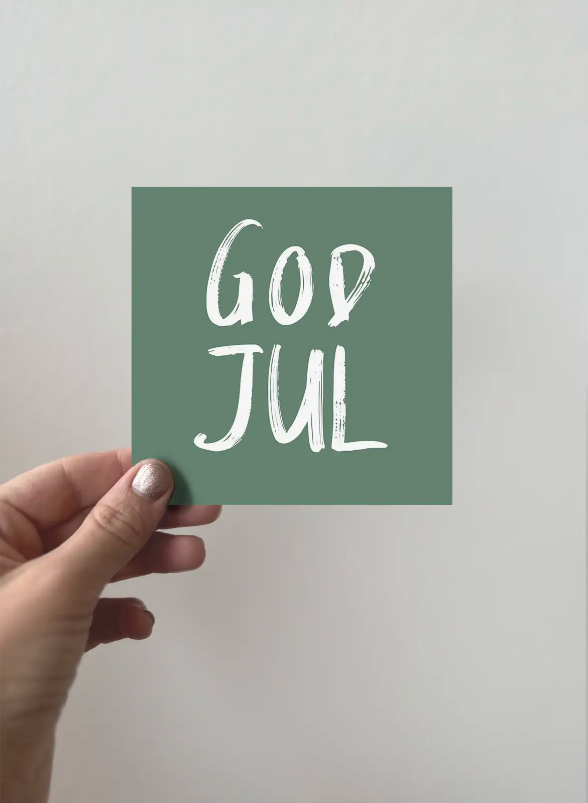 Kort 3-pakning, God Jul - Grønn