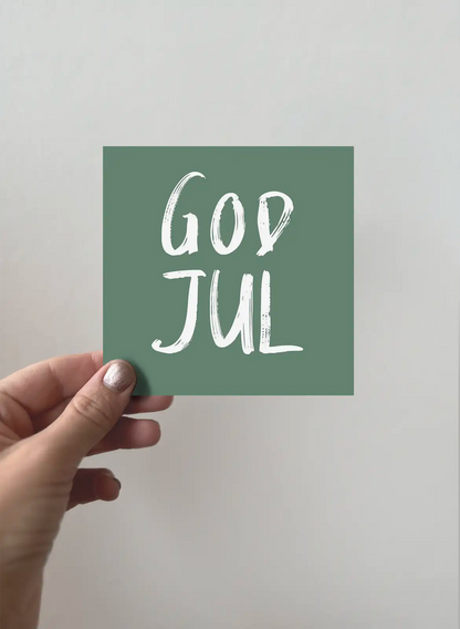 Kort 3-pakning, God Jul - Grønn