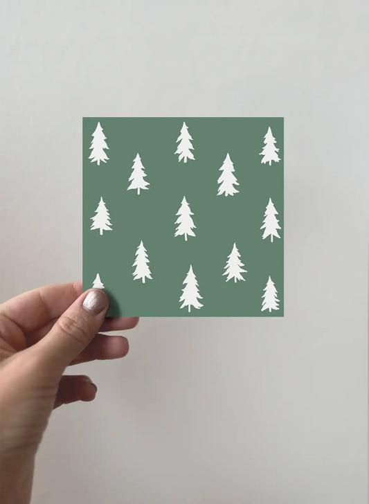 Greeting Card 3-pack - Christmas trees - Green