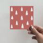 Greeting Card 3-pack - Christmas trees - Red