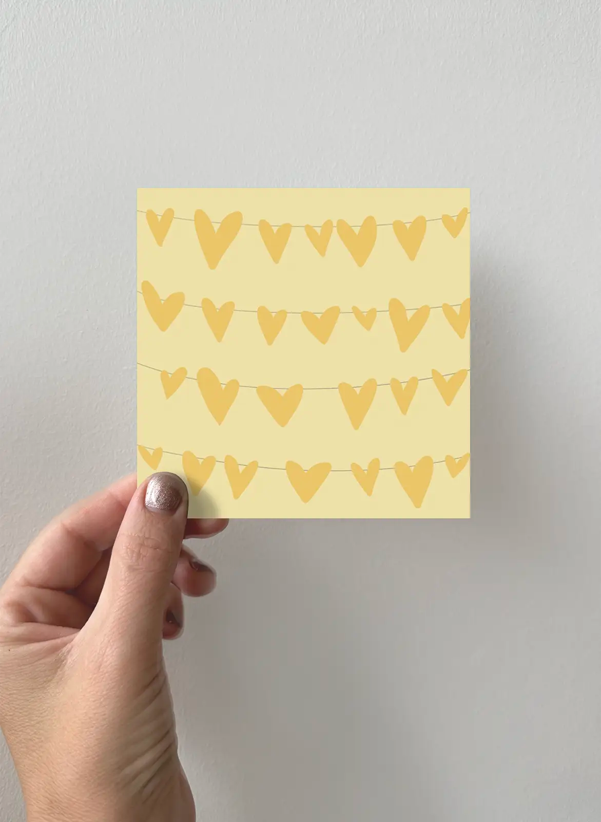 Greeting Card 3-pack - Yellow Hearts