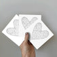 Greeting Card 3-pack - Heart - Dots