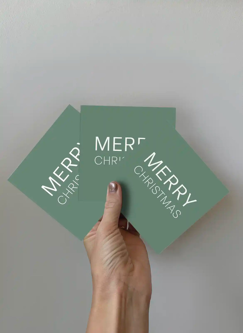 Kort 3-pakning, God jul - Grønn