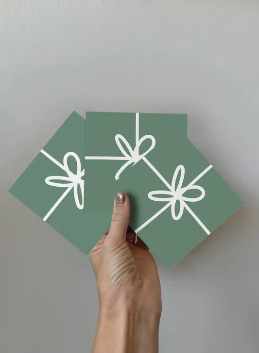 Greeting Card 3-pack - Gift - Green