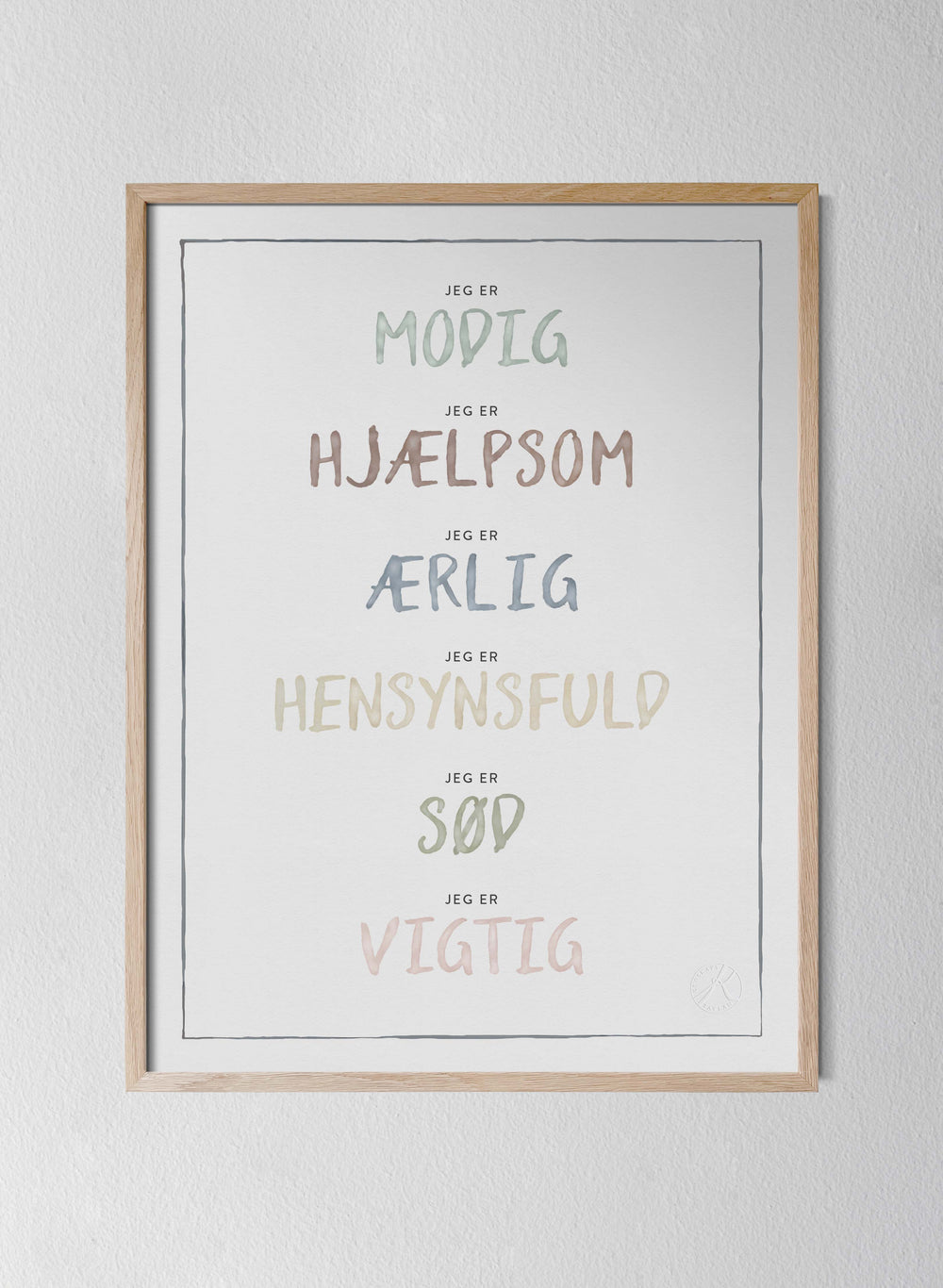 Classic Oak Frame Dusty Pastel