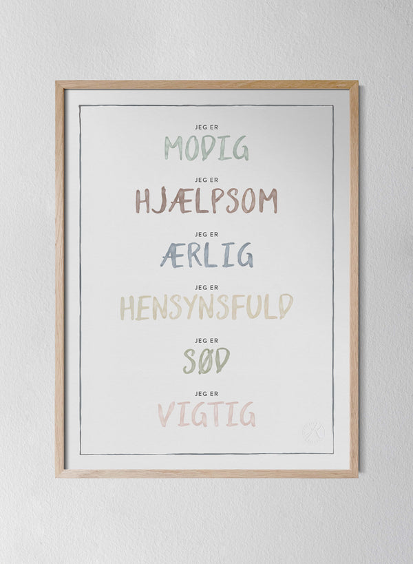 Classic Oak Frame Dusty Pastel