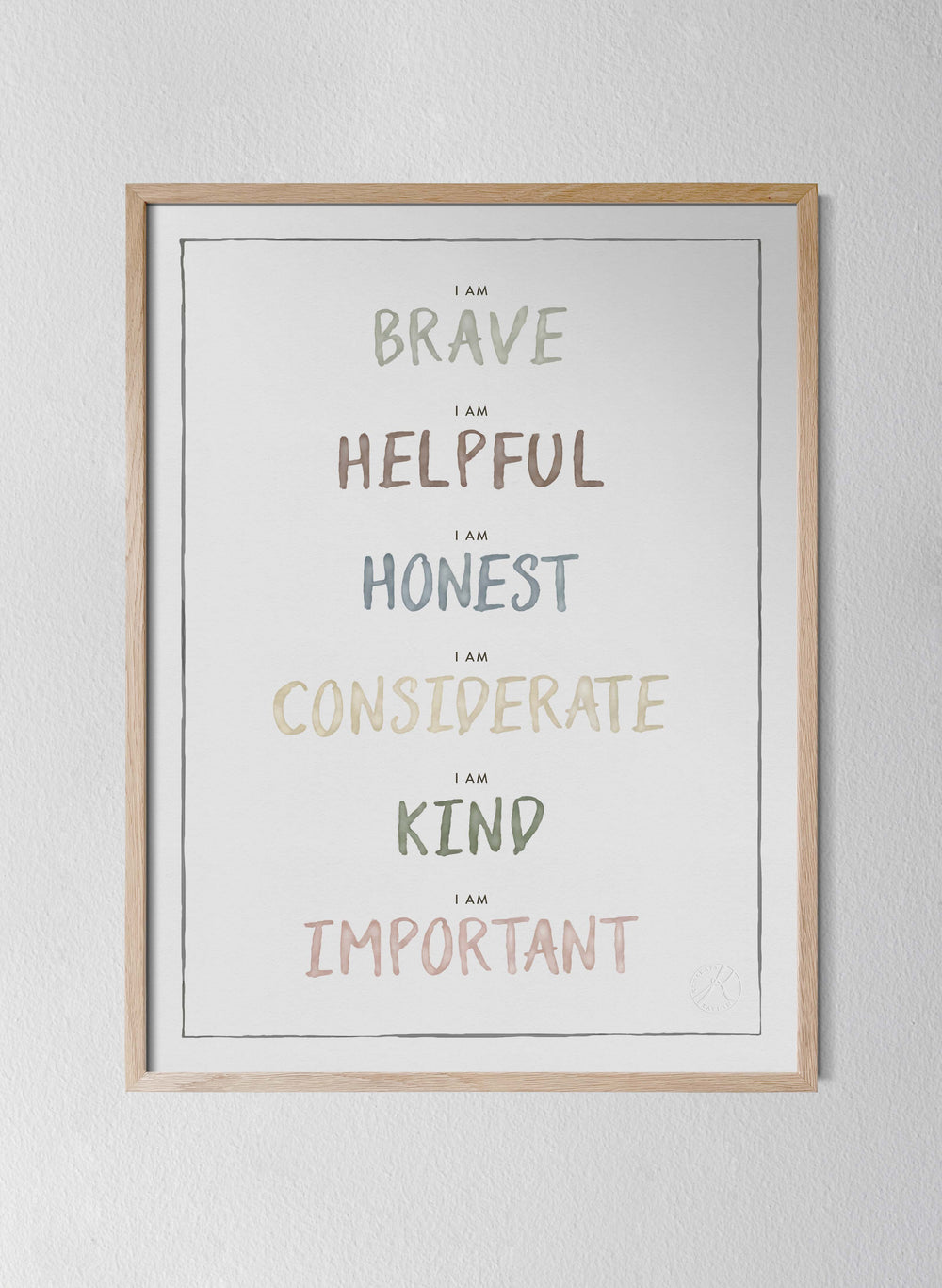 Classic Oak Frame Dusty Pastel