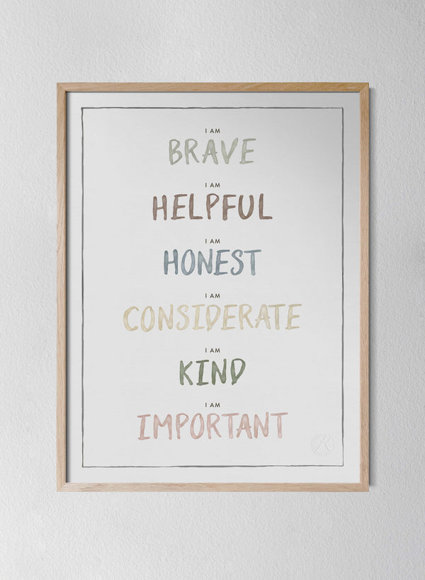 Classic Oak Frame Dusty Pastel