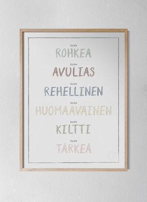 Classic Oak Frame Dusty Pastel