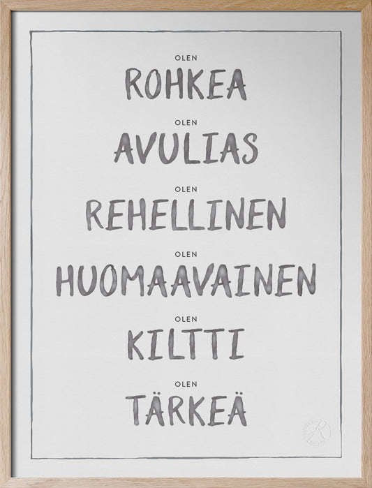 Olen, Dark Grey - I am in Finnish