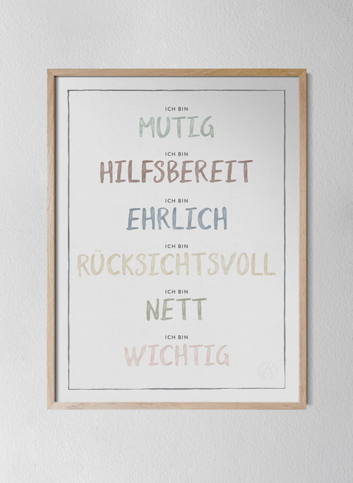 Classic Oak Frame Dusty Pastel