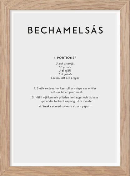 Béchamel Sauce Recipe in Swedish - Mini Print