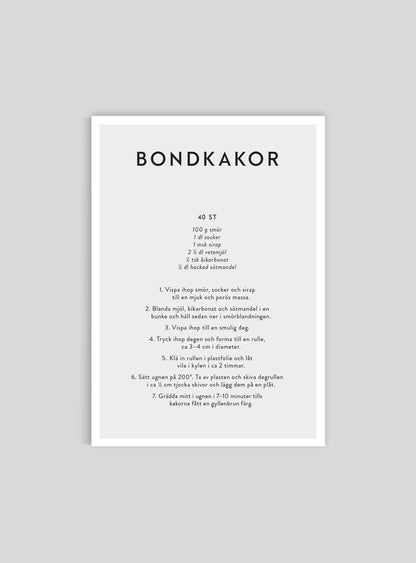 Bondkakor - Mini print A5 - Kunskapstavlan