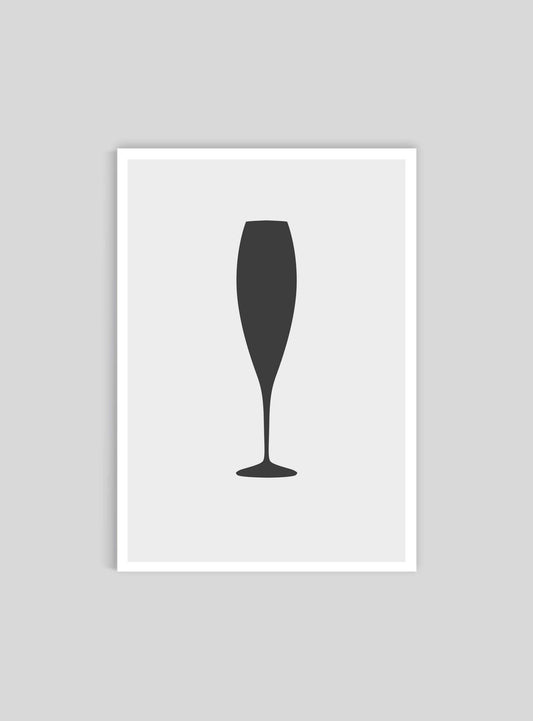 Champagneglas - Mini print A5 - Kunskapstavlan