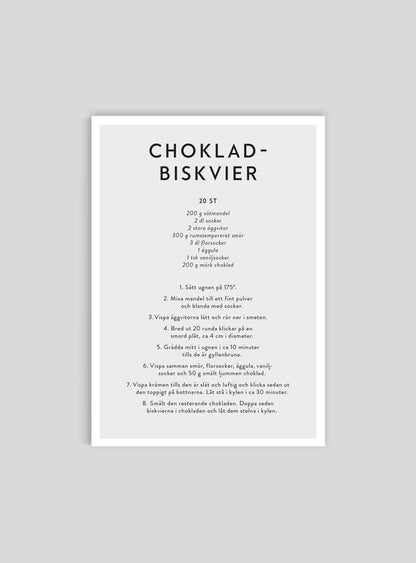 Chokladbiskvi Recipe in Swedish - Mini Print