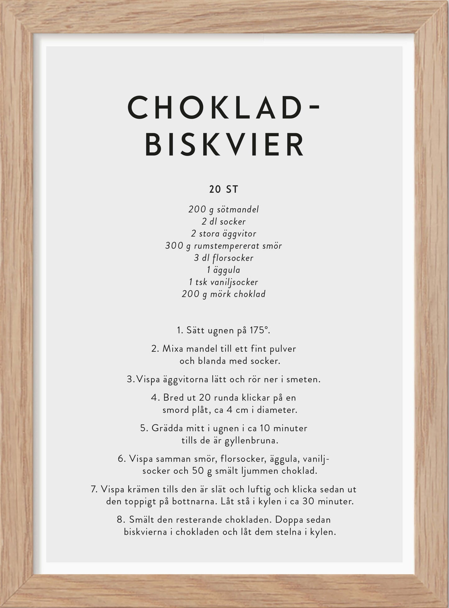 Chokladbiskvi Recipe in Swedish - Mini Print