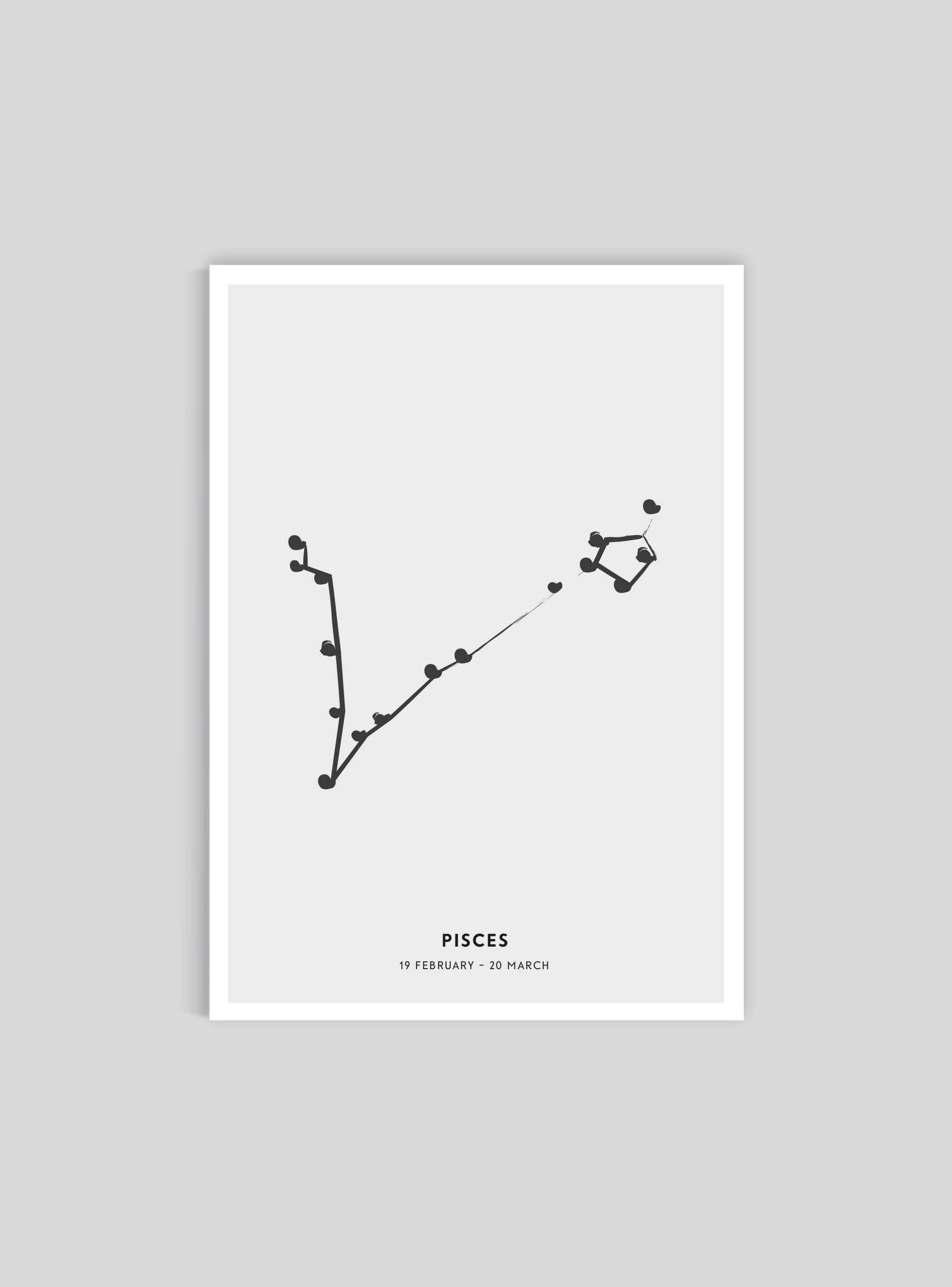 Zodiac sign Piches - Fiskarna - Mini print A5 - Kunskapstavlan