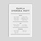 Gamla svenska mått - Mini print A5 - Kunskapstavlan