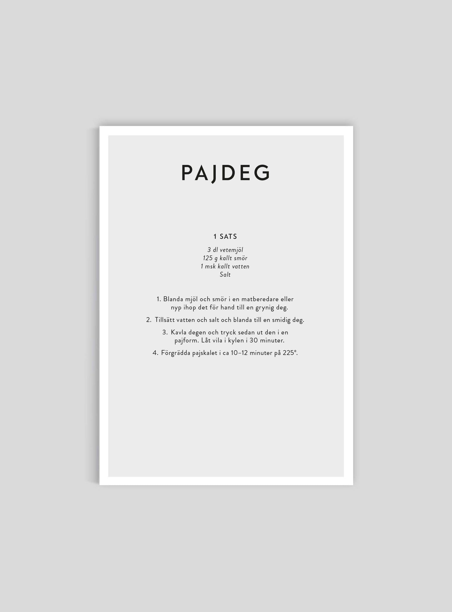 Pajdeg, in Swedish - Mini Print