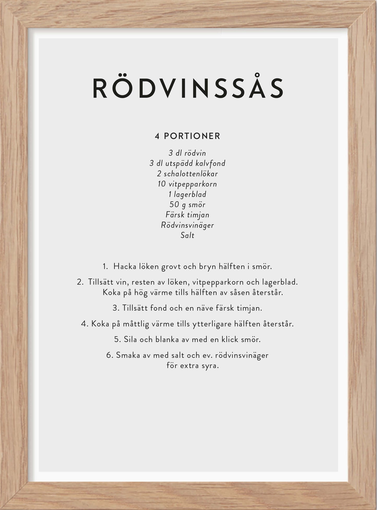 Rödvinssås, in Swedish - Mini Print
