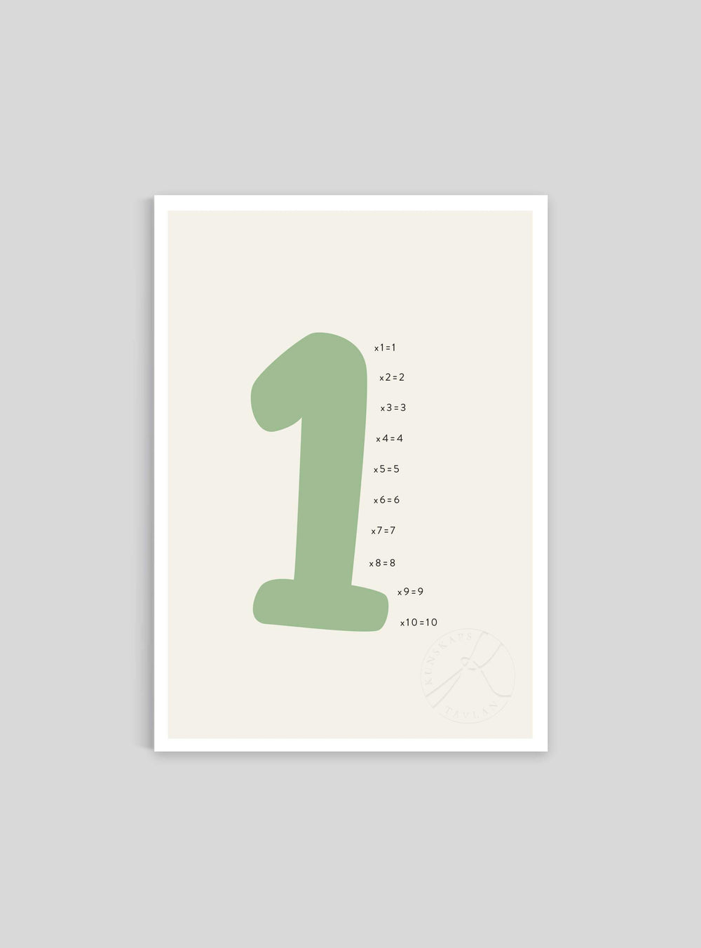 Siffran 1 - Mini print A5 - Kunskapstavlan