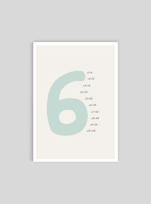 Siffran 6 - Mini print A5 - Kunskapstavlan