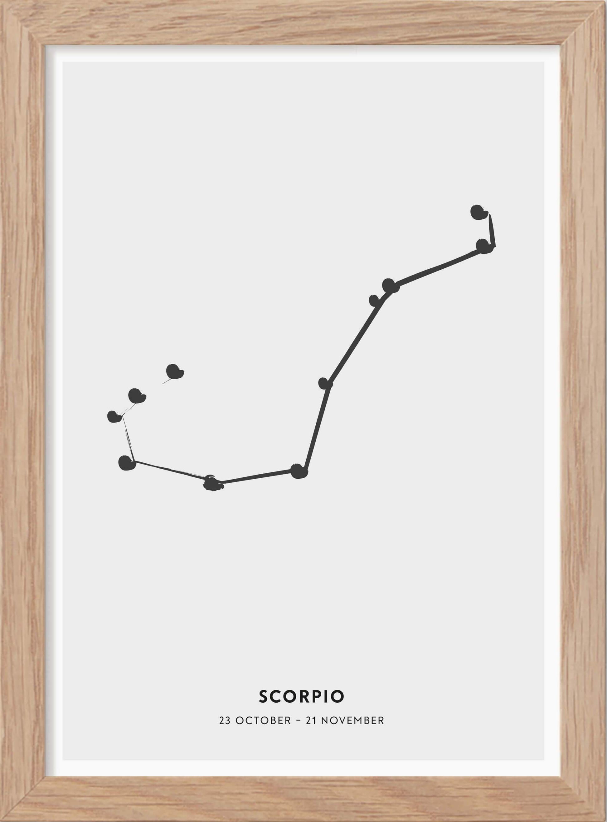 Zodiac sign Scorpio - Skorpionen - Mini print A5 - Kunskapstavlan