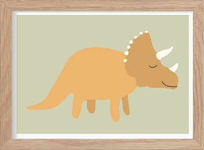 Dinosaurie Triceratops - Mini print A5 - Kunskapstavlan